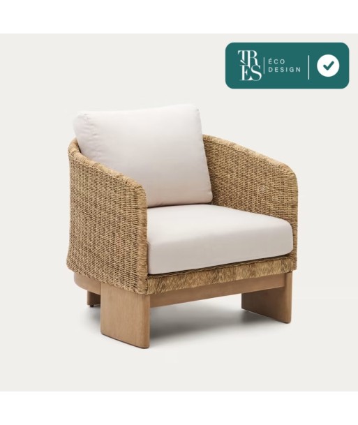 Fauteuil Xoriguer en rotin synthétique et bois d’eucalyptus FSC Fin de série