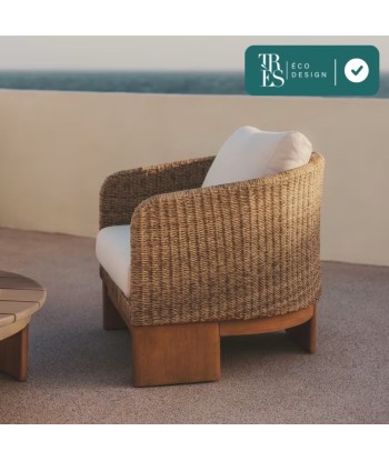 Fauteuil Xoriguer en rotin synthétique et bois d’eucalyptus FSC Fin de série