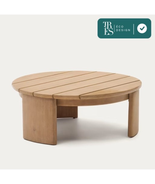 Table basse Xoriguer en bois d’eucalyptus FSC - Ø95,5 cm la colonne vertébrale