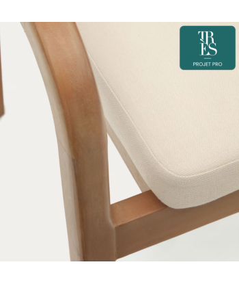 Chaise Malaret en bois d'eucalyptus massif et corde beige FSC Dans la société mordern